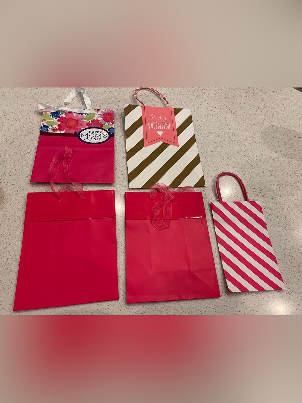 Assorted Pink Red Gift Bag Lot - Birthday / Valentine /Motherโs Day / Party